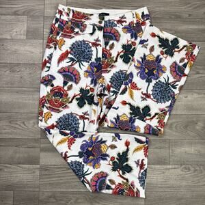 J. Crew Kickout Crop Pant High Rise Paisley Floral Print Multicolor sz 4